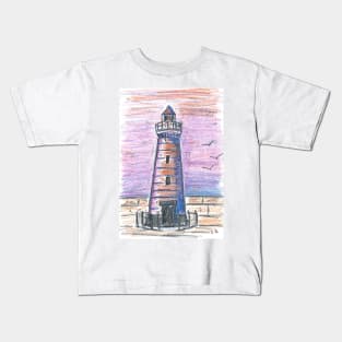 Lighthouse in oil pastel Kids T-Shirt